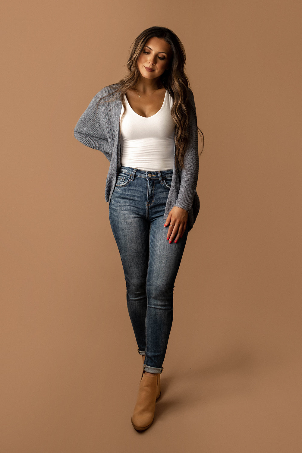 Every Now And Then Knit Cardigan (Denim)