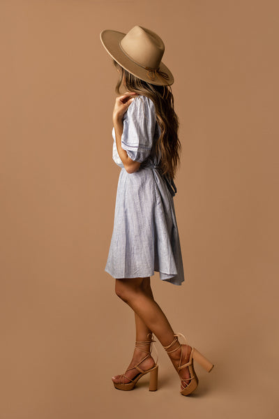 On This Day Puff Sleeve Sun Dress (Sky Blue) | FINAL SALE