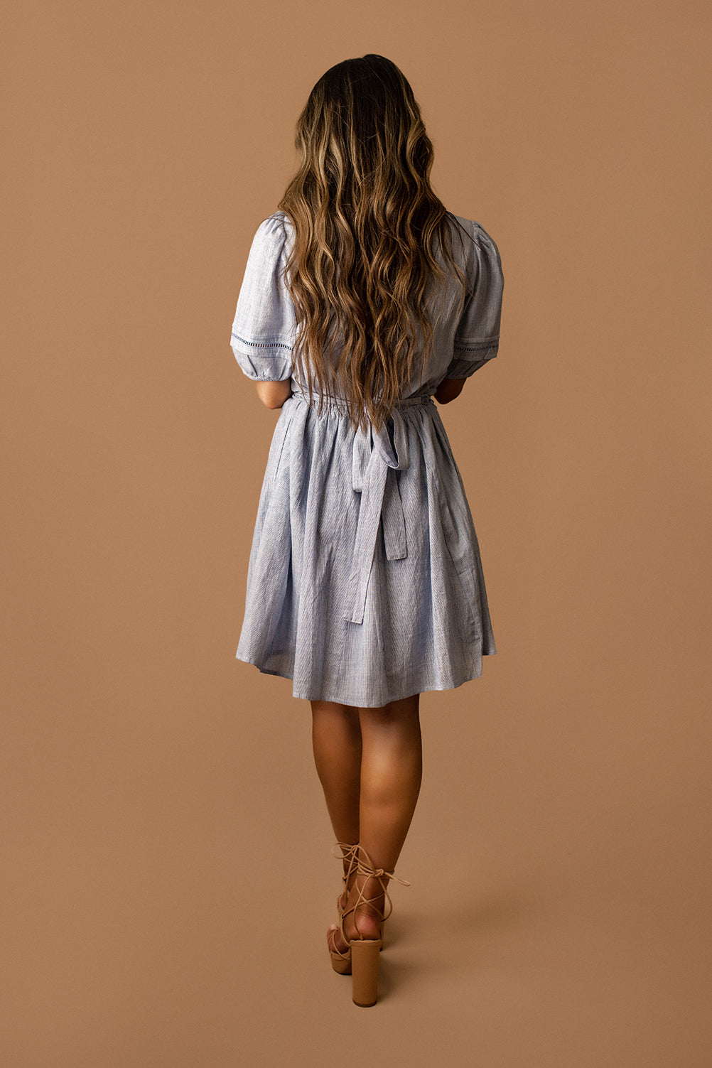 On This Day Puff Sleeve Sun Dress (Sky Blue) | FINAL SALE