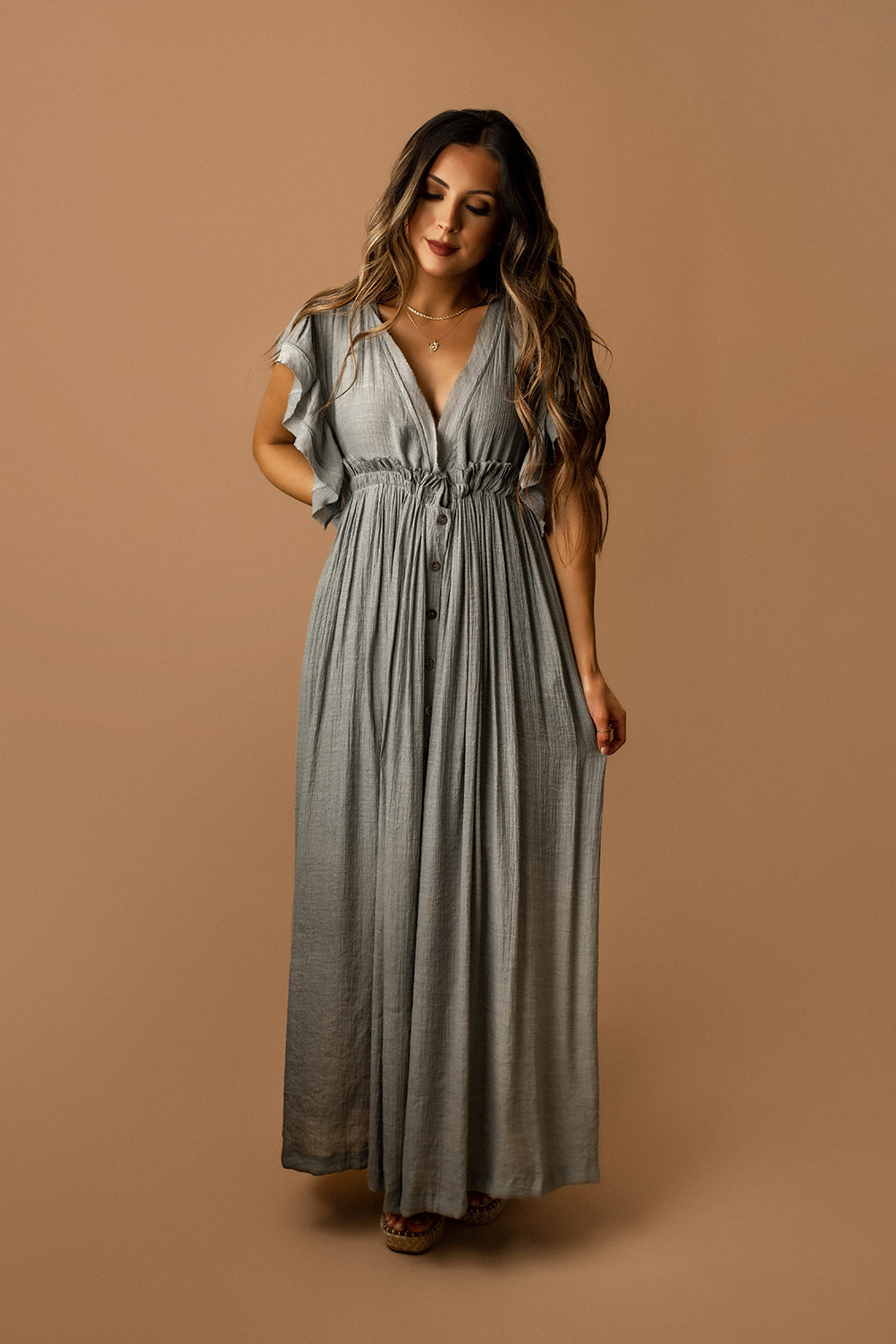 earl grey dress A Little More Maxi (Earl Grey) Bridesmaid dress