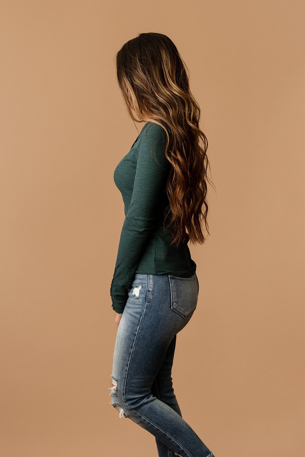 Back In My Life Ribbed Henley (Ginger) | FINAL SALE