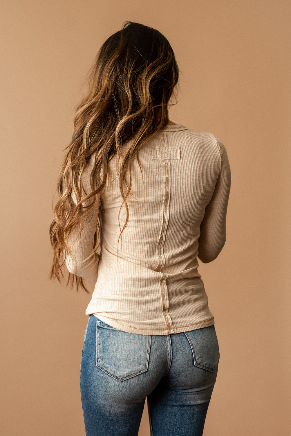 Back In My Life Ribbed Henley (Oatmeal / Blush) | FINAL SALE