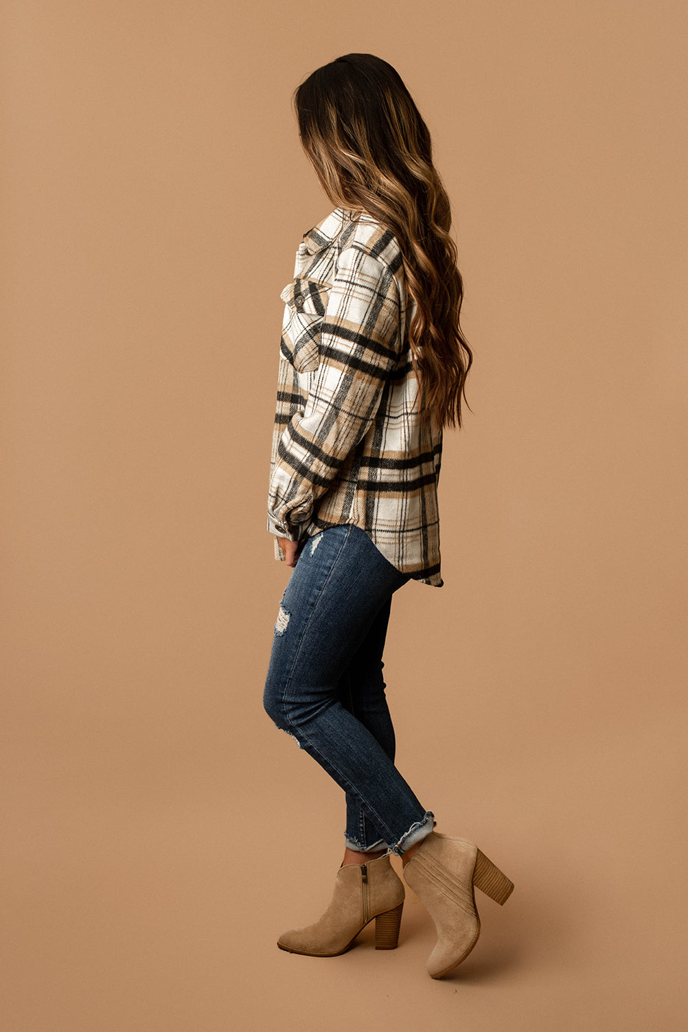 Know You Better Plaid Shacket (Black + Tan) | FINAL SALE