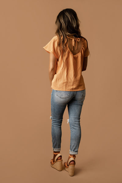 Alot More Free Short Sleeve Blouse (Orange)