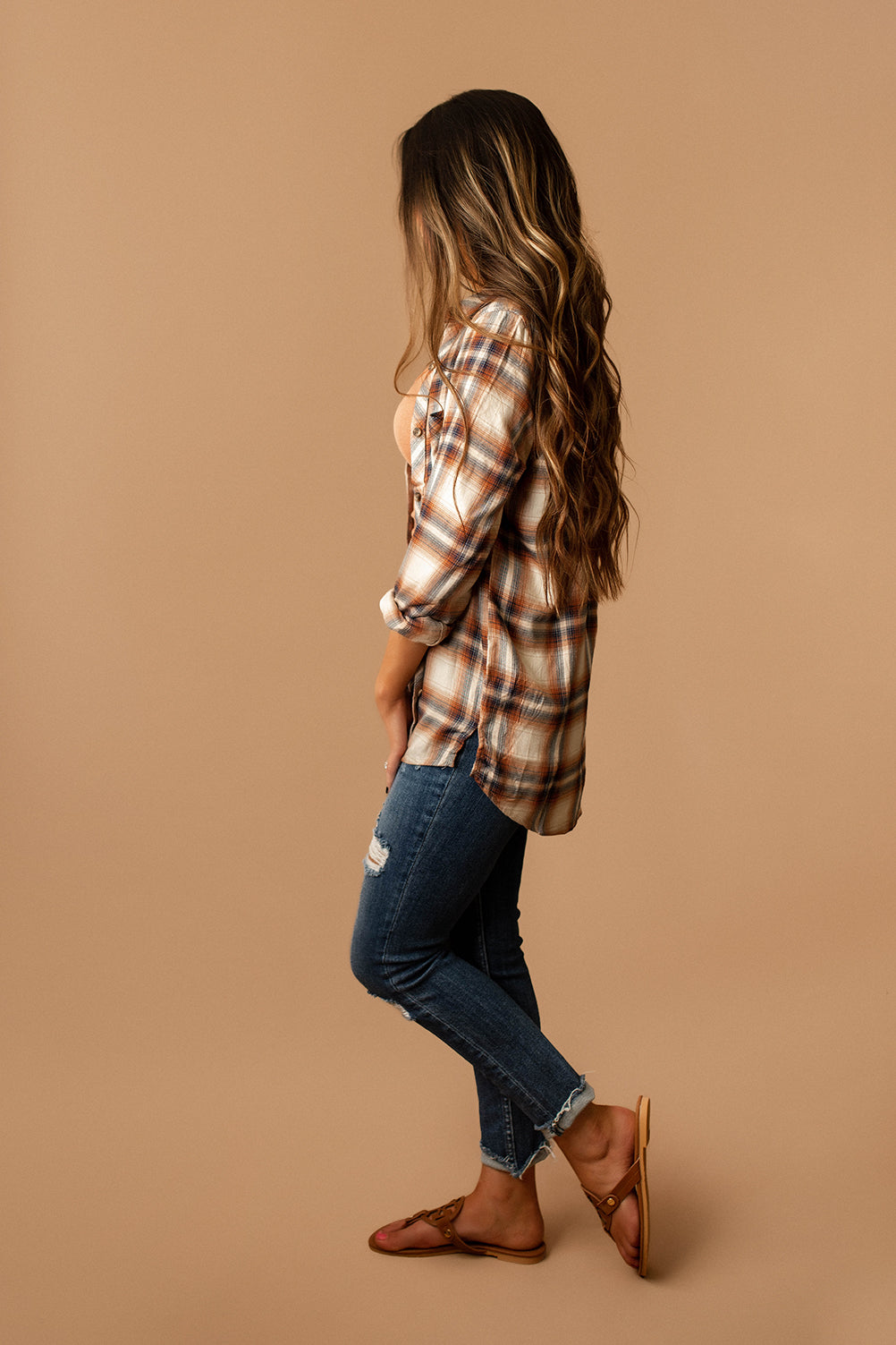 Autumn Roads Plaid Button Up (Caramel) | FINAL SALE