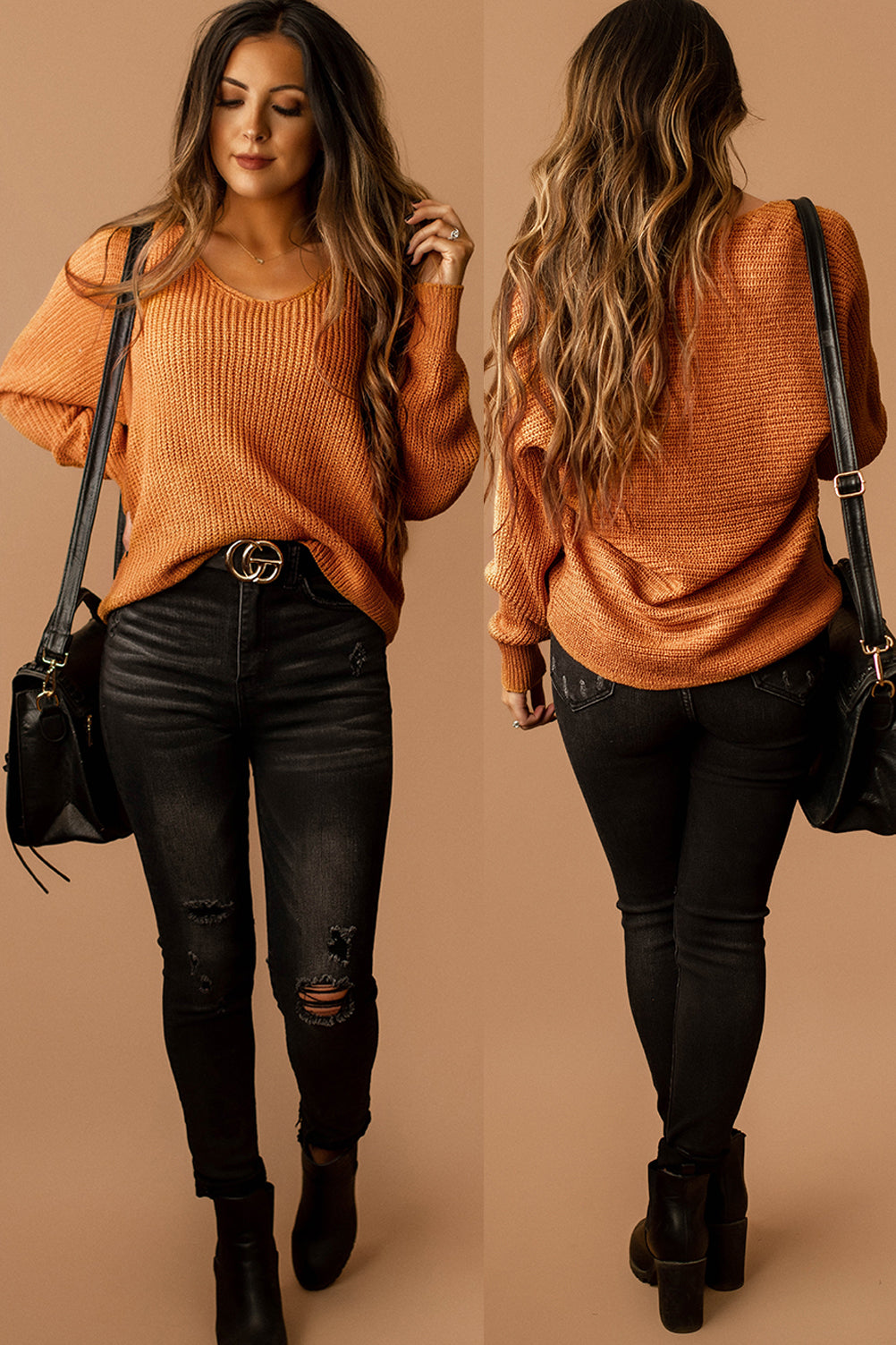 Missing Nothing Knit Sweater (Pumpkin)