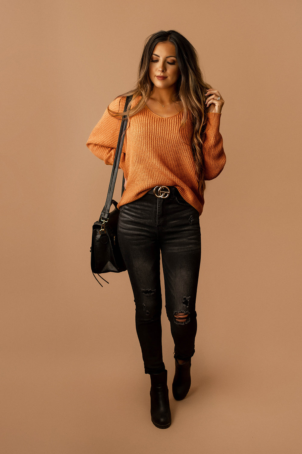 Missing Nothing Knit Sweater (Pumpkin)