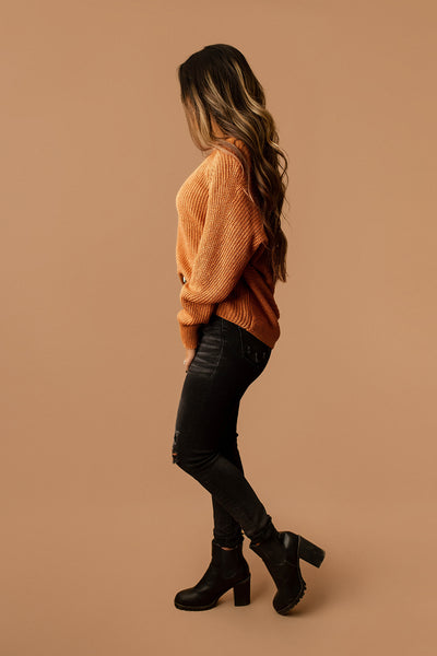 Missing Nothing Knit Sweater (Pumpkin)