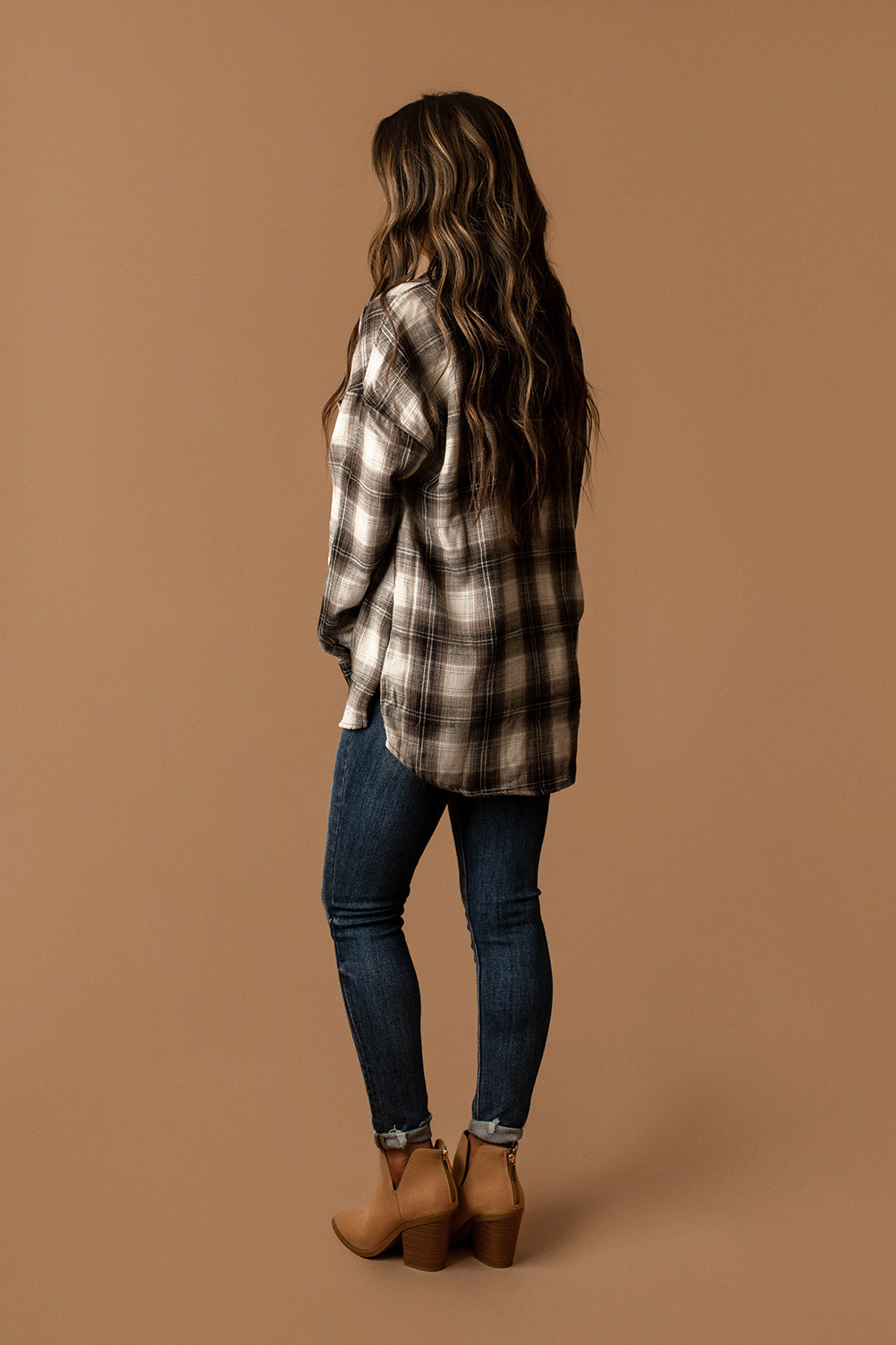 Made For Goodbyes Plaid Flannel (Charcoal)