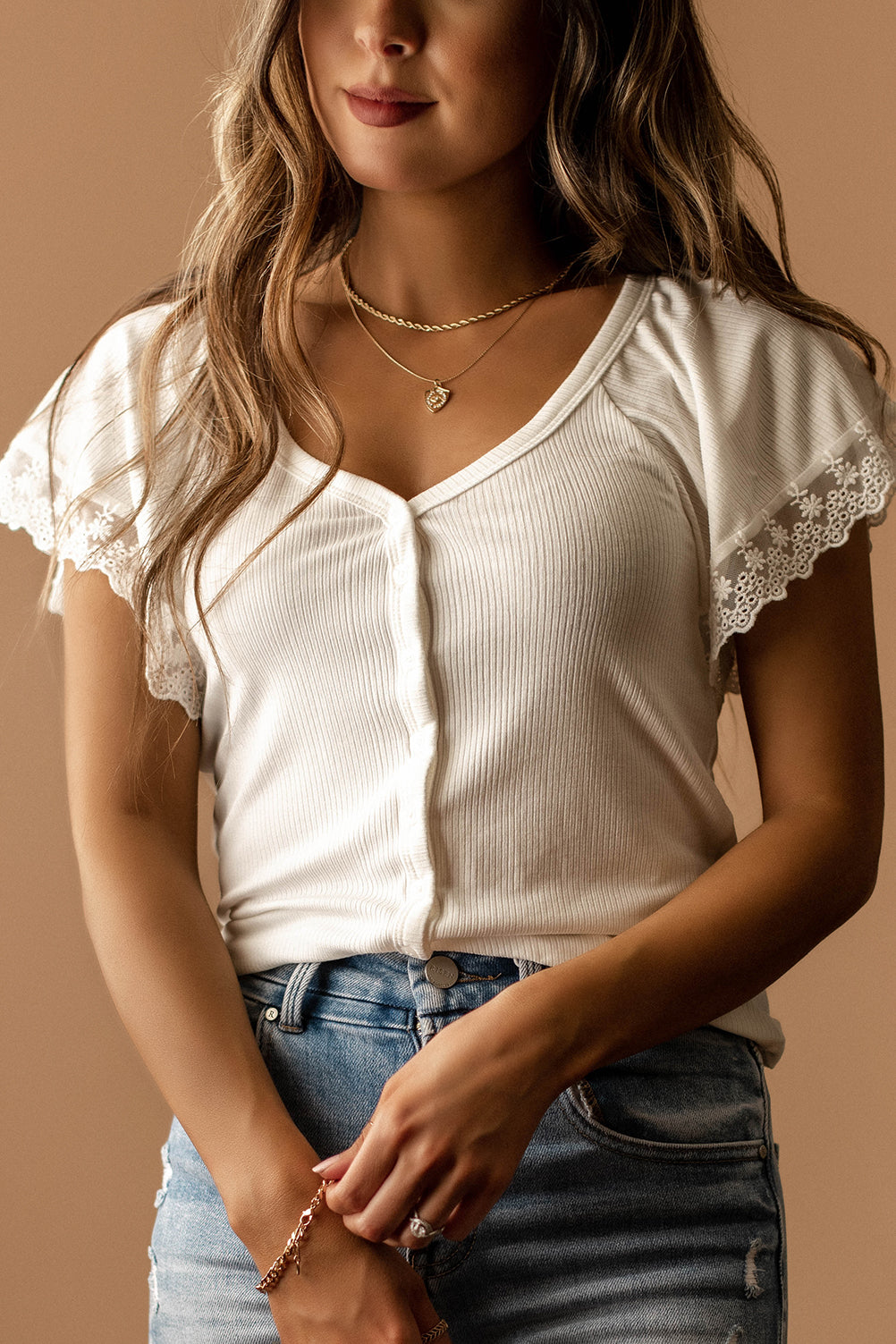 Happier Times Short Sleeve Blouse (White)