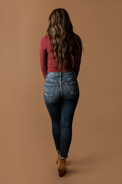 Lexi Distressed Hem Skinny Jeans