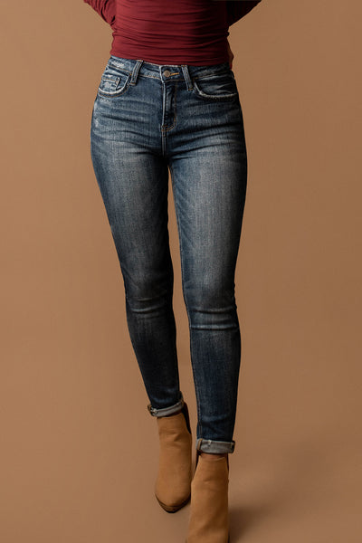 Lexi Distressed Hem Skinny Jeans