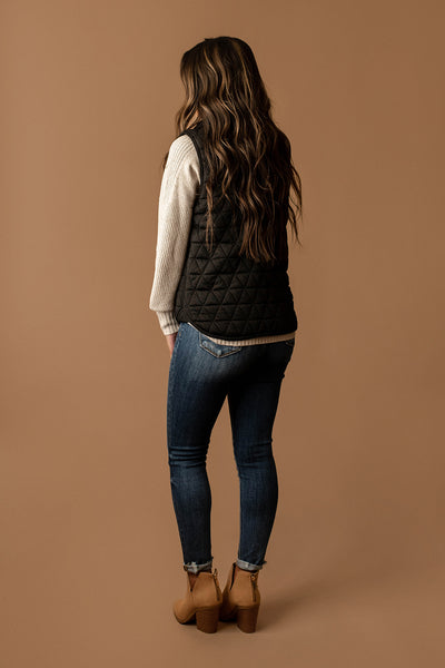 First Love Quilted Vest (Black)