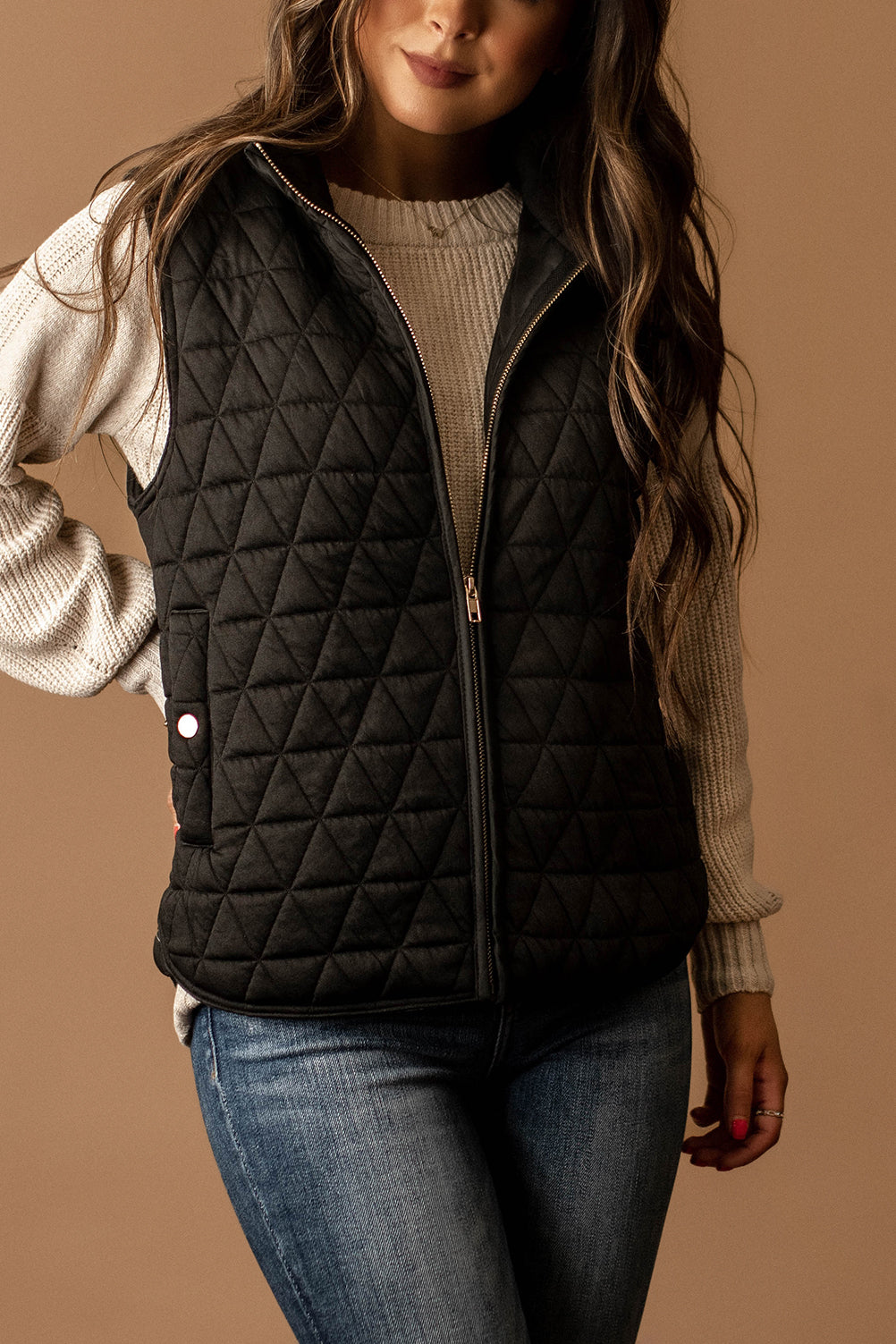First Love Quilted Vest (Black)