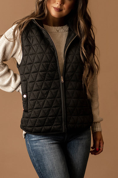 First Love Quilted Vest (Black)