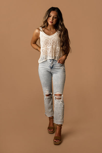 Remi High-Rise Distressed Straight Jeans