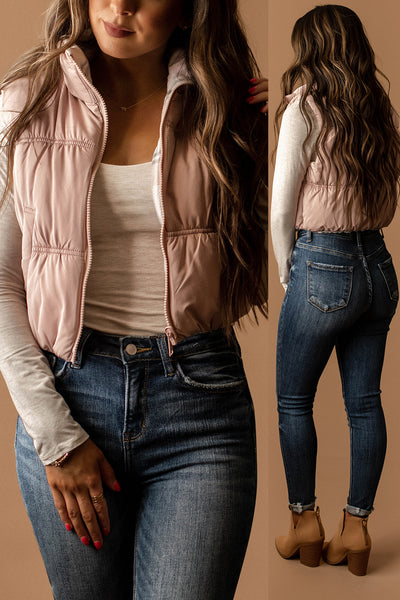 One Of Us Reversible Puffer Vest (Blush)