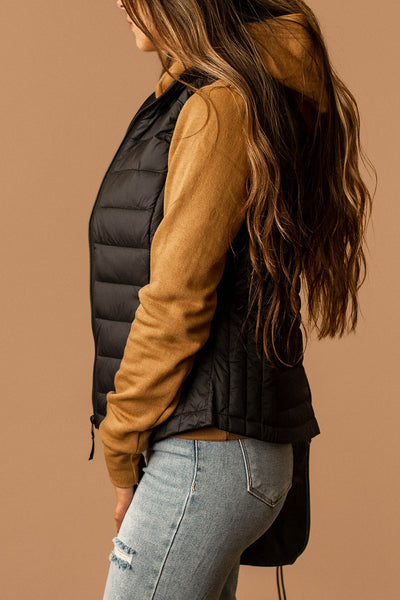 Back Then Lightweight Puffer Vest (Black)