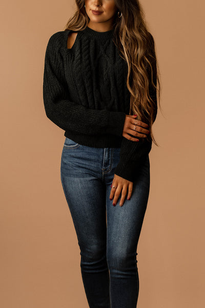 Holds Me Down Knit Sweater (Black) | FINAL SALE