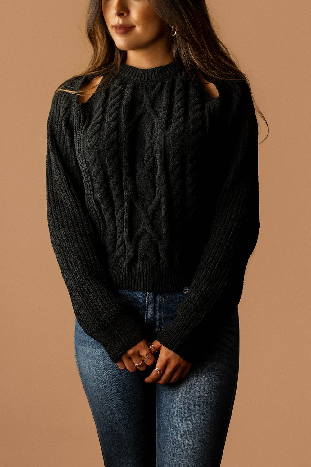 Holds Me Down Knit Sweater (Black) | FINAL SALE