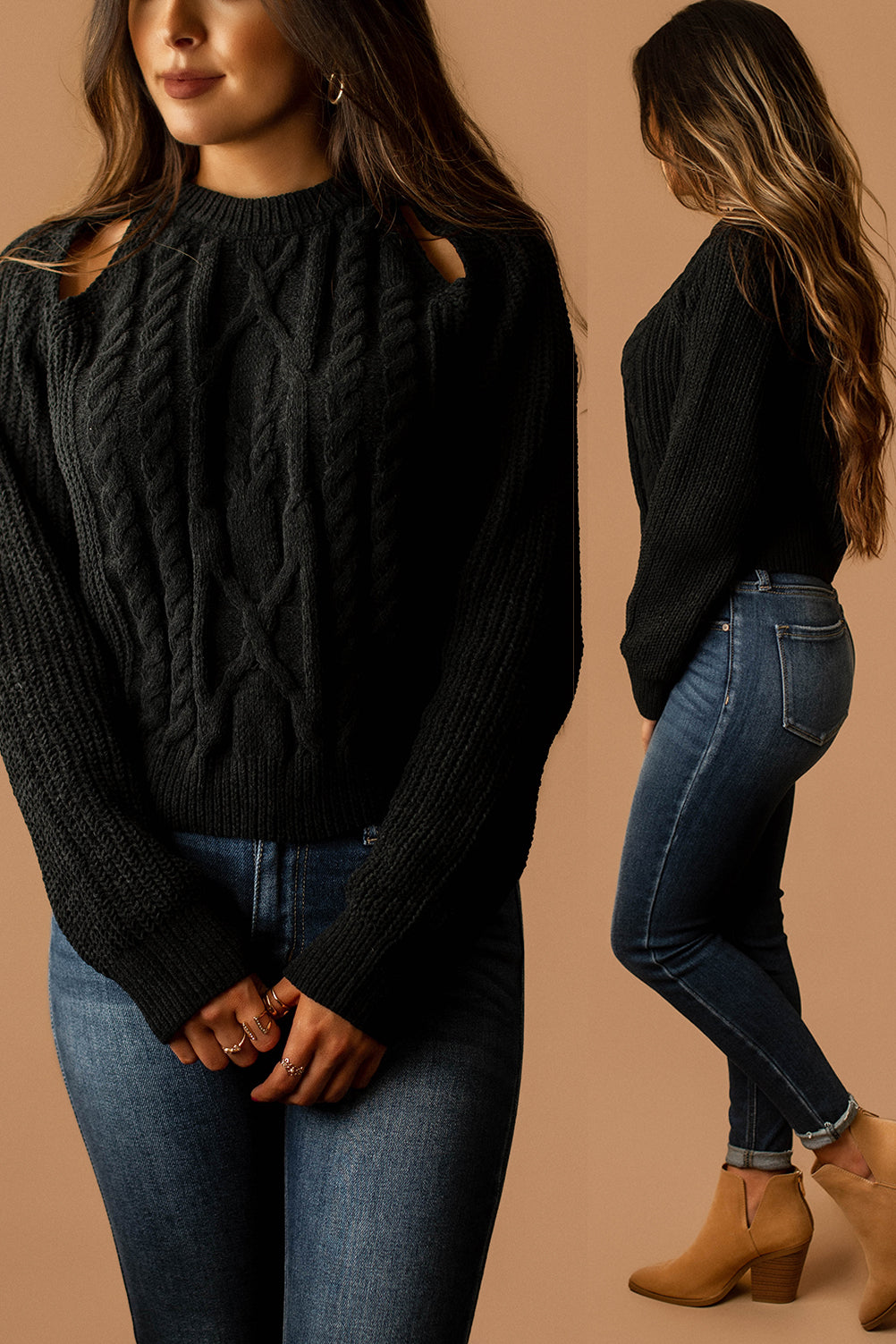 Holds Me Down Knit Sweater (Black) | FINAL SALE