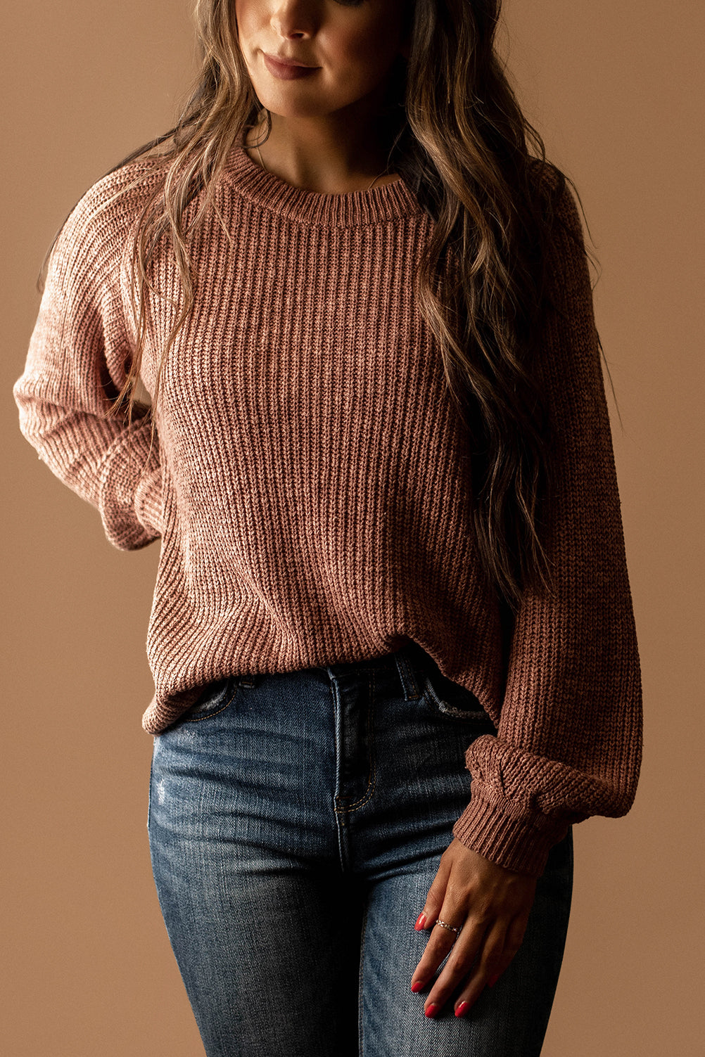 Falling In Love Knit Sweater (Clay)