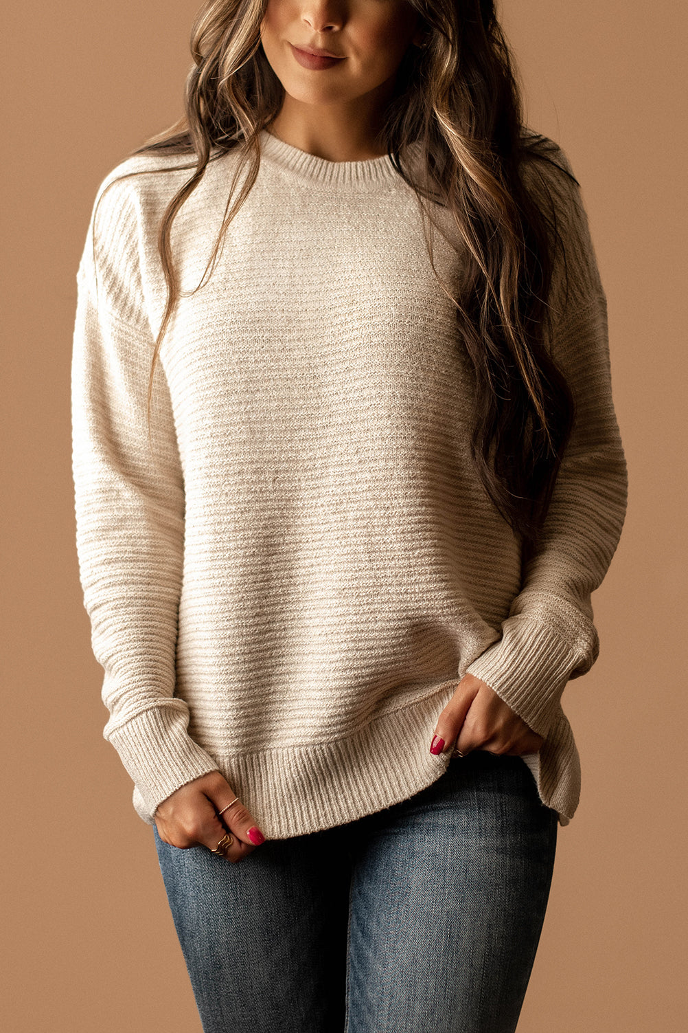 Wherever You Are Knit Sweater (Almond)