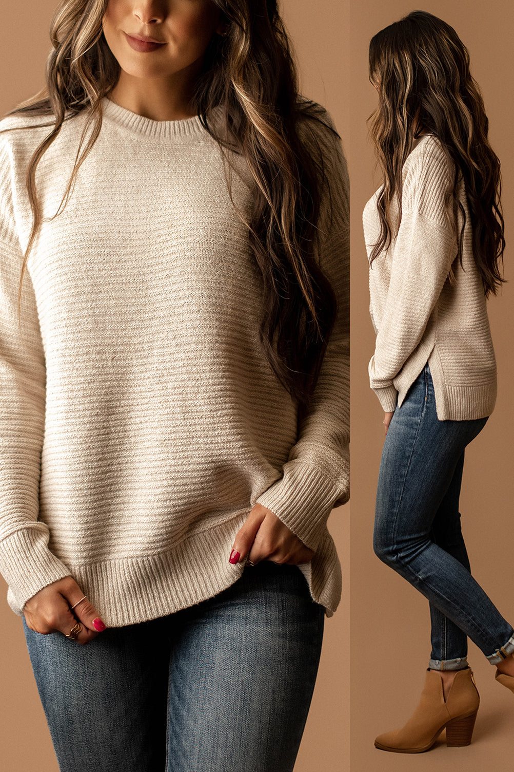 Wherever You Are Knit Sweater (Almond)