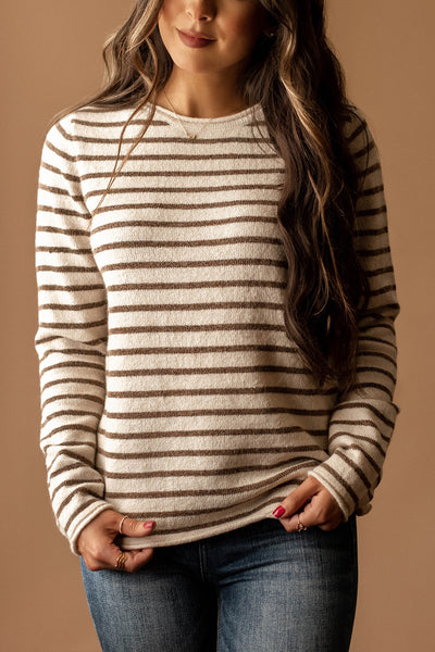 In Between Striped Sweater (Brown / Beige)