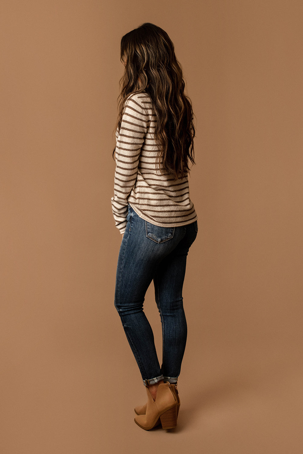 In Between Striped Sweater (Brown / Beige)
