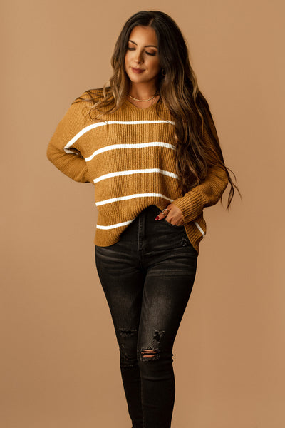 All I Need Sriped Knit Sweater (Honey)