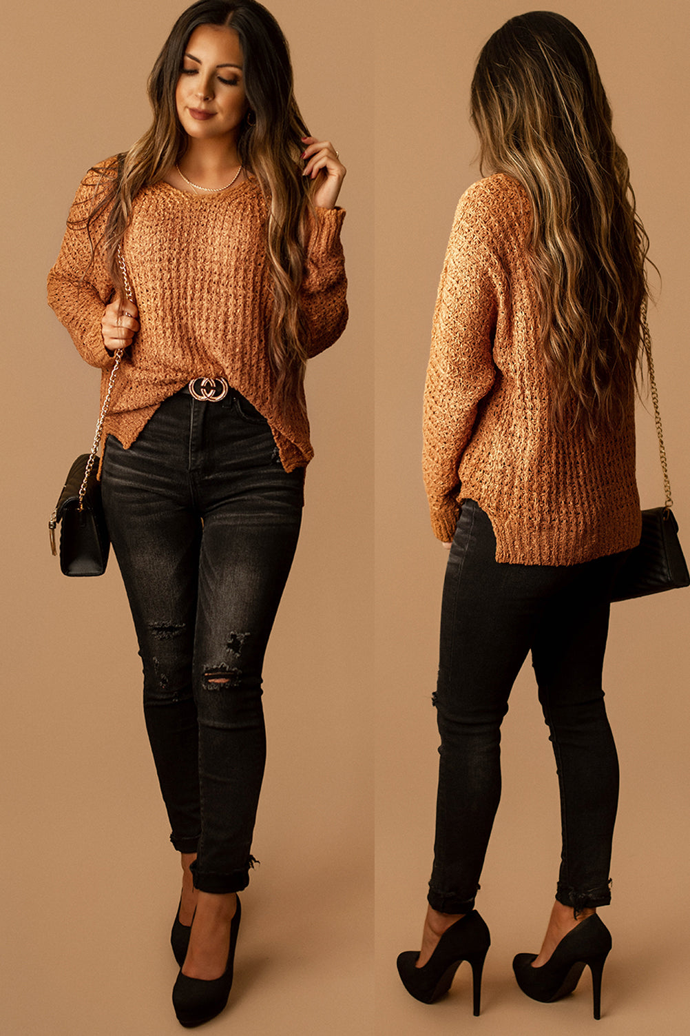 Life's Too Short Knit Sweater (Camel / Orange) | FINAL SALE