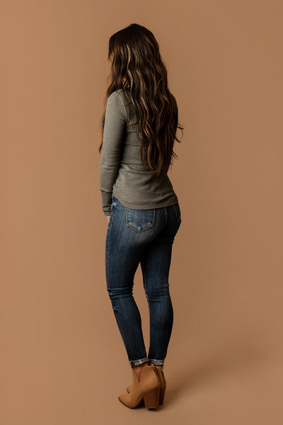 I'll Follow You Textured Henley (Vintage Sage)