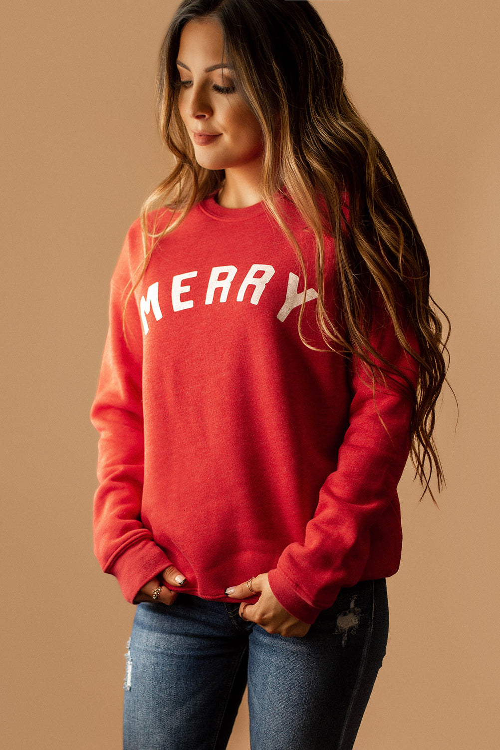 Merry Fleece Pullover (Red)