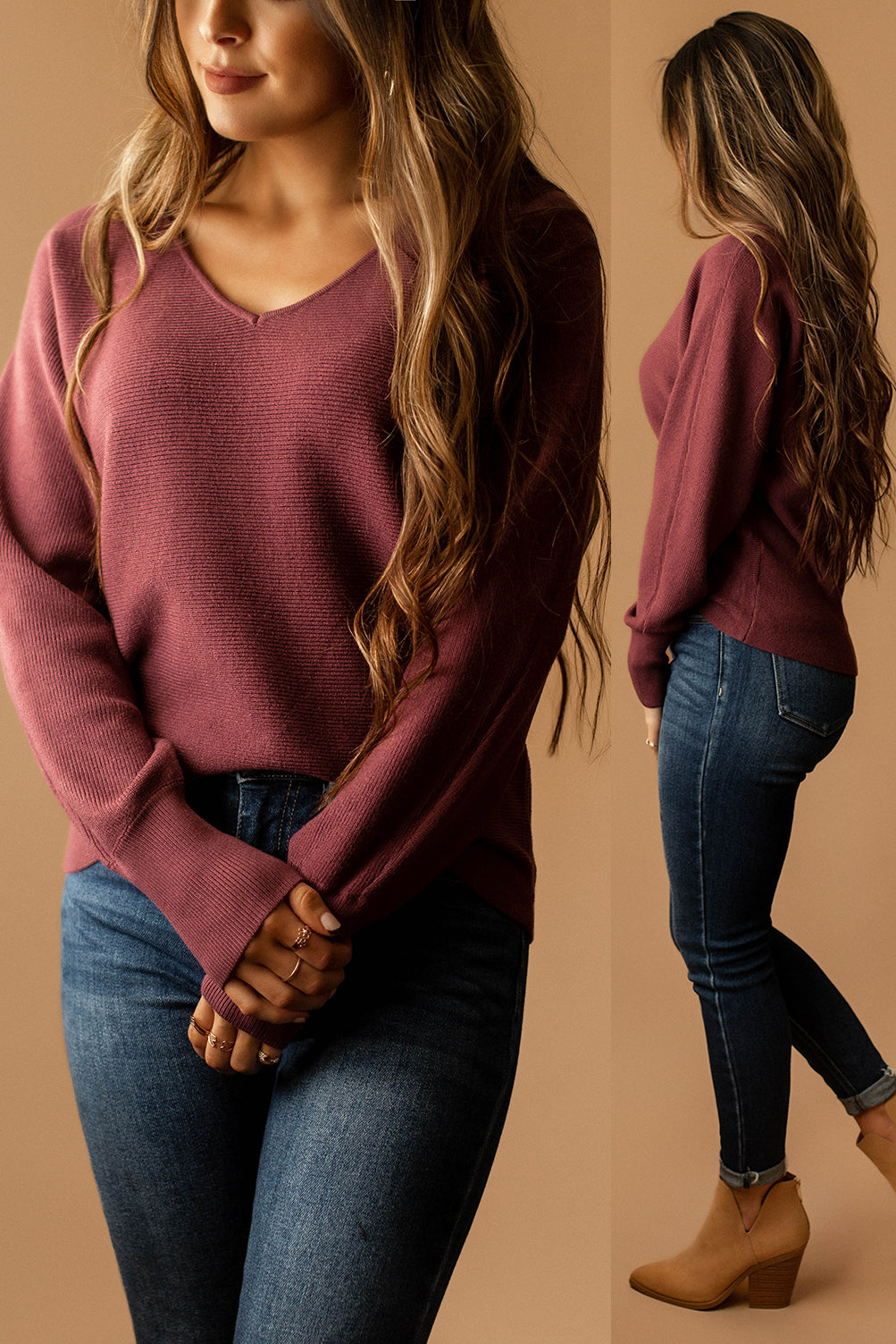 Heard About Us Ribbed Sweater (Black Cherry)