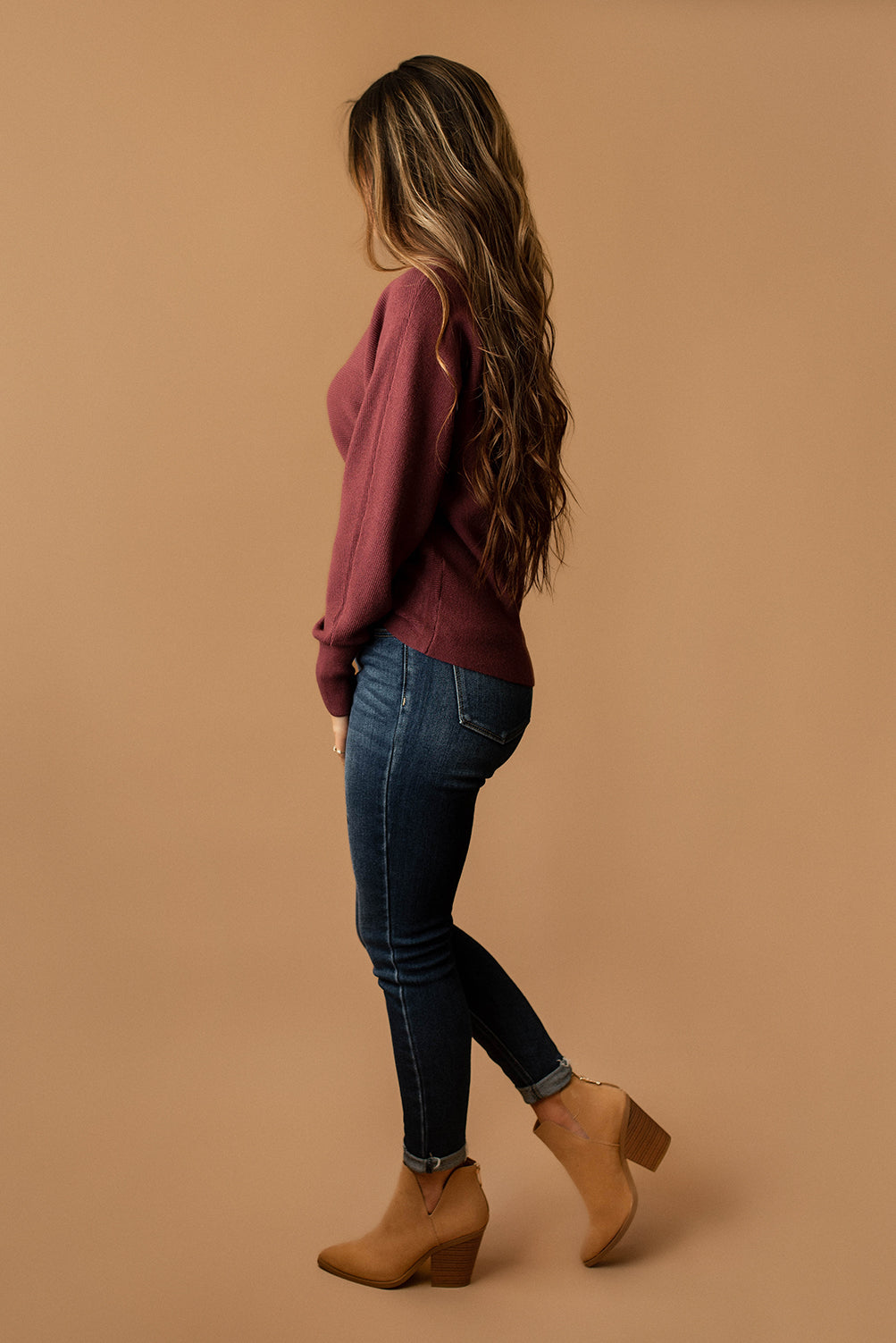 Heard About Us Ribbed Sweater (Black Cherry)