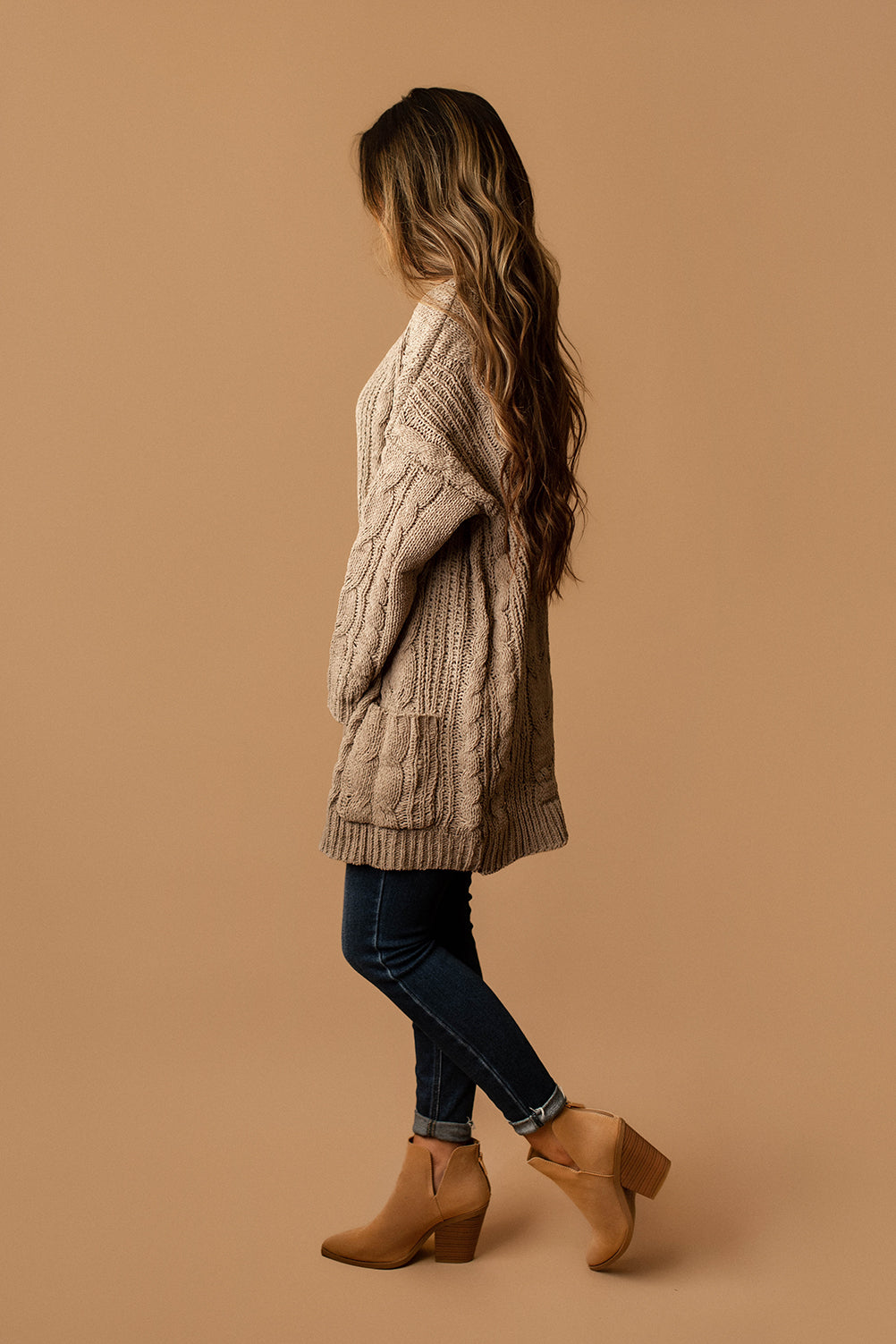 Together Again Chunky Knit Cardigan (Truffle / Coffee)