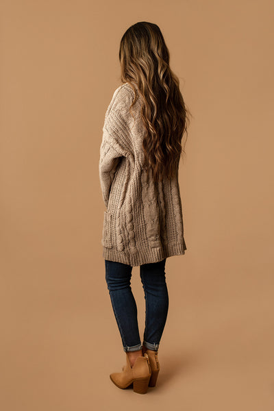 Together Again Chunky Knit Cardigan (Truffle / Coffee)