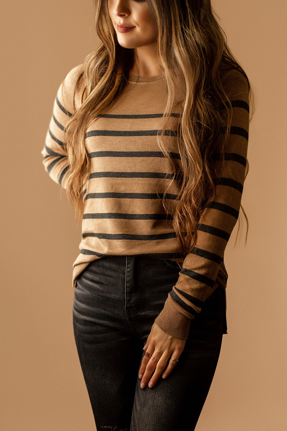 Love Is Alive Sweater (Mocha Stripe)