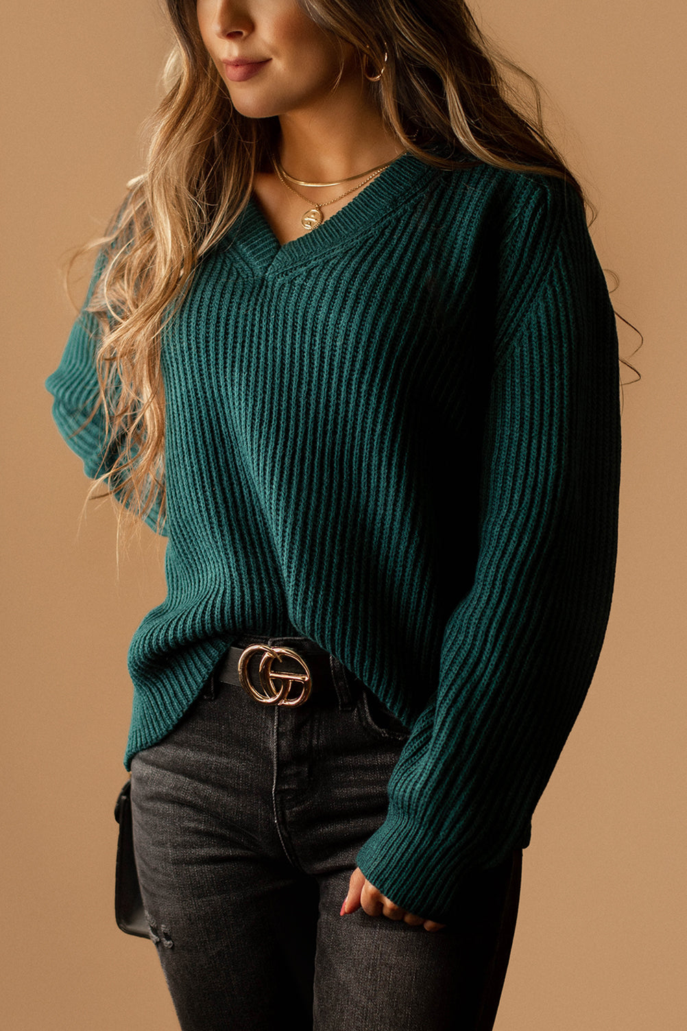 All The Good Ones Knit Sweater (Dark Teal)