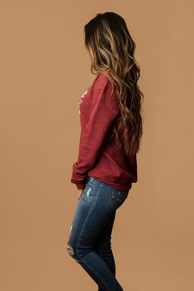 Cookie Baking Crew Fleece Pullover (Cranberry) | FINAL SALE