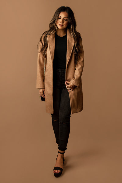 Braden Single Breasted Coat (Camel)