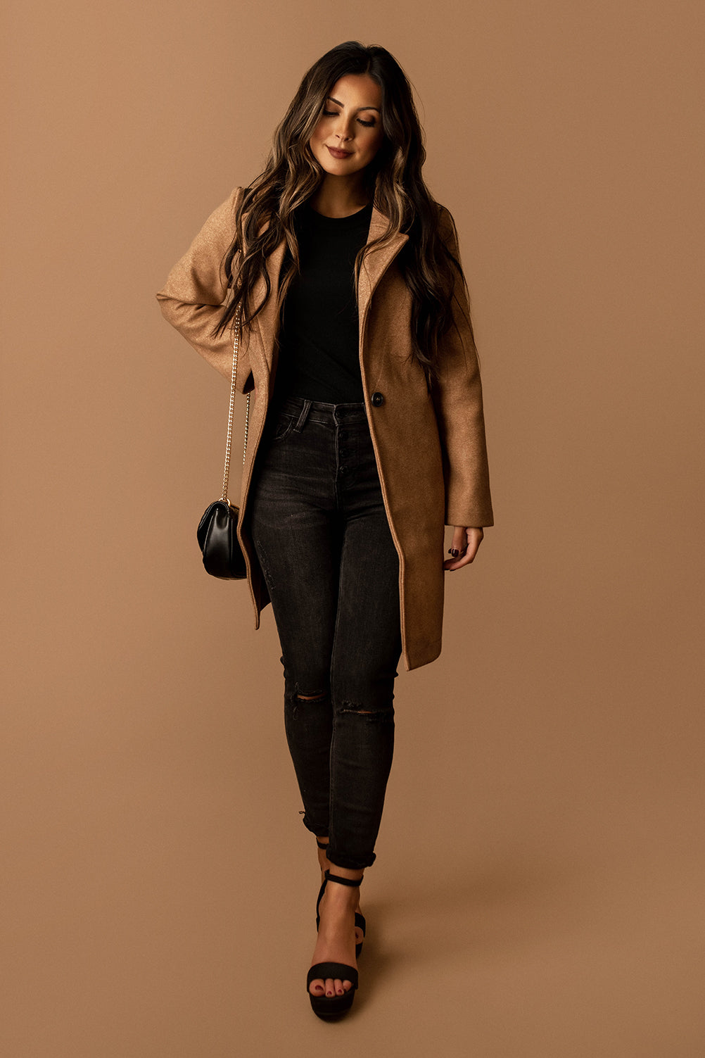 Braden Single Breasted Coat (Camel)