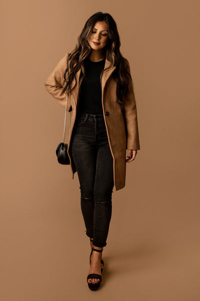 Braden Single Breasted Coat (Camel)