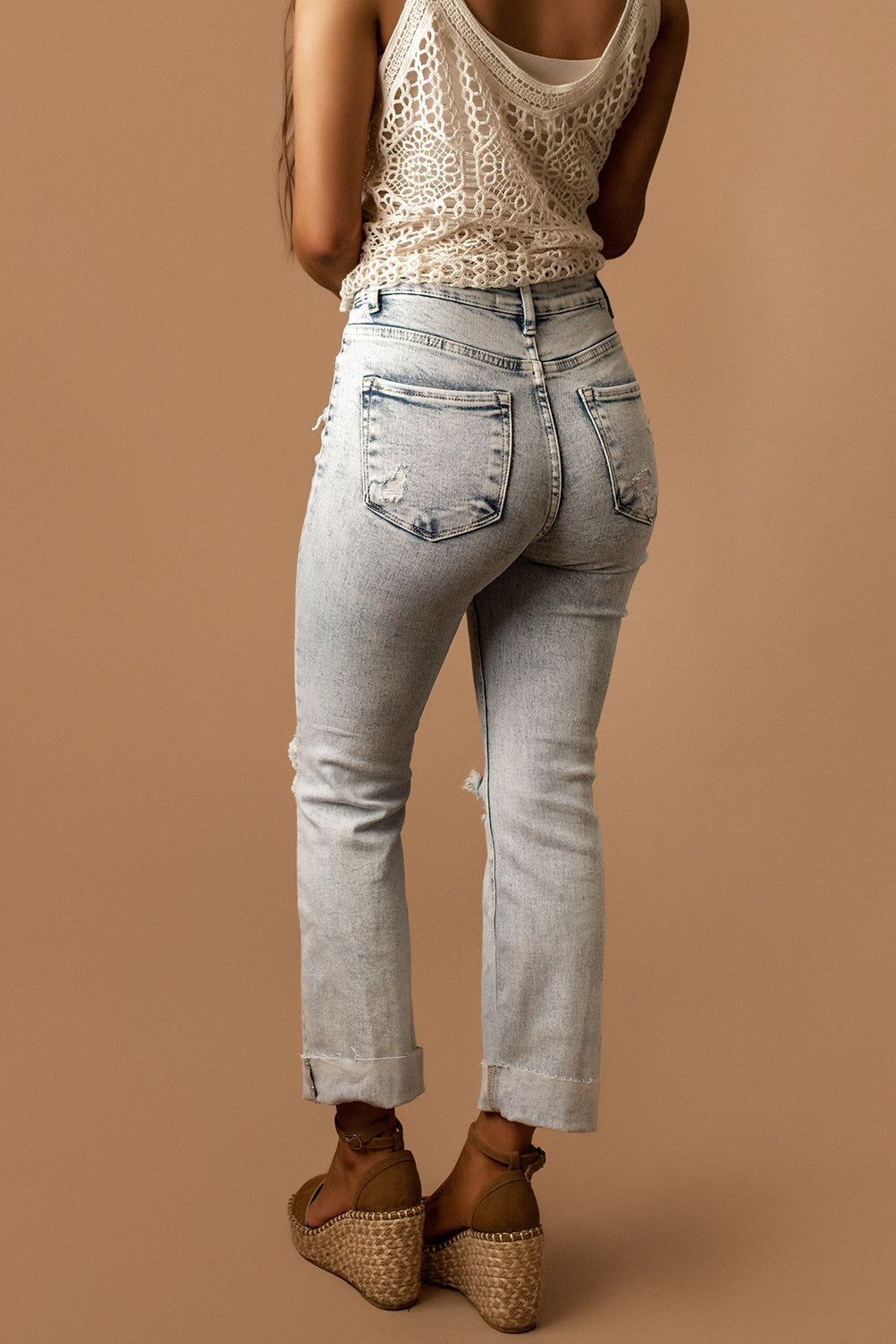 Remi High-Rise Distressed Straight Jeans