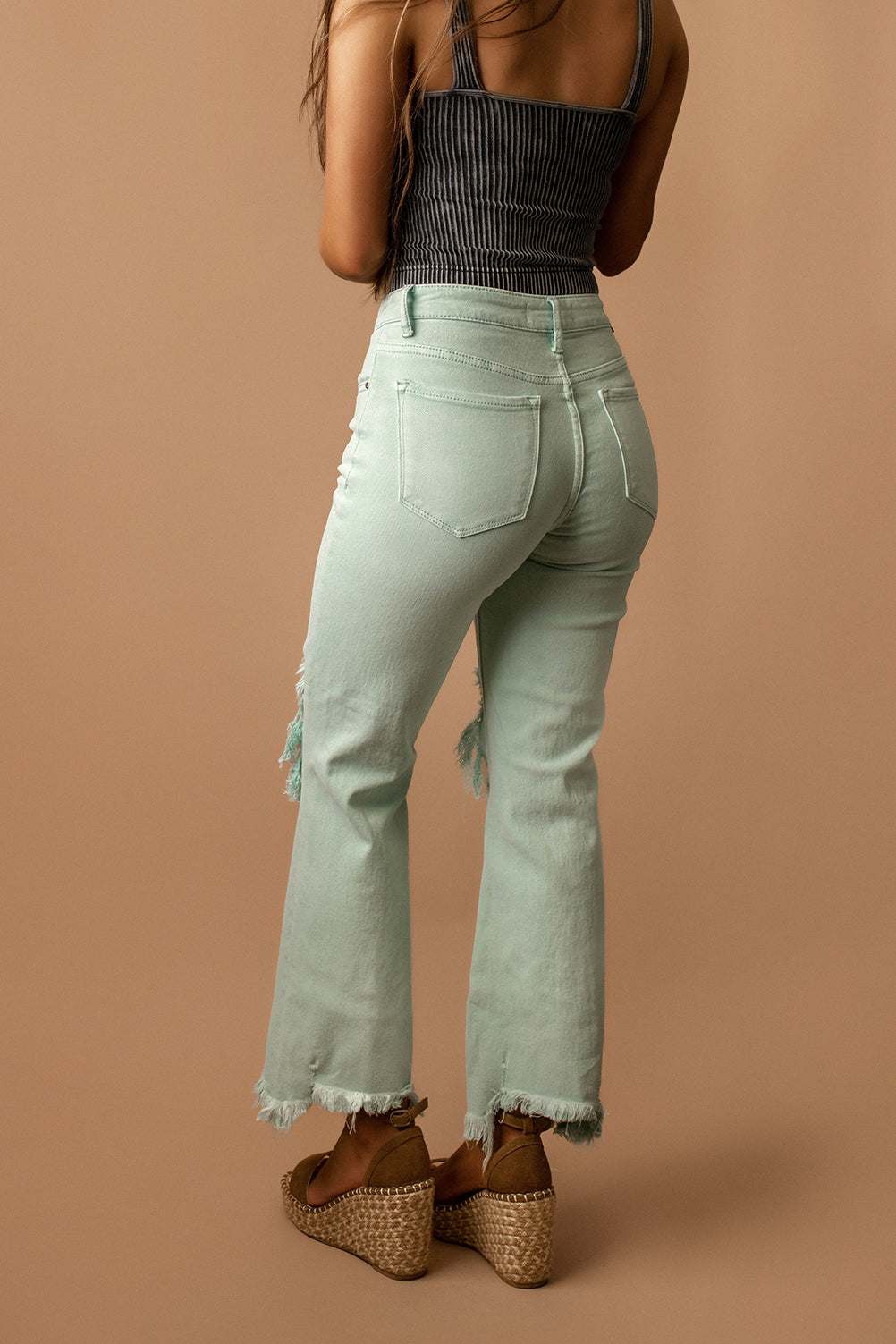 Emersyn Distressed Straight Jeans (Mint) | FINAL SALE