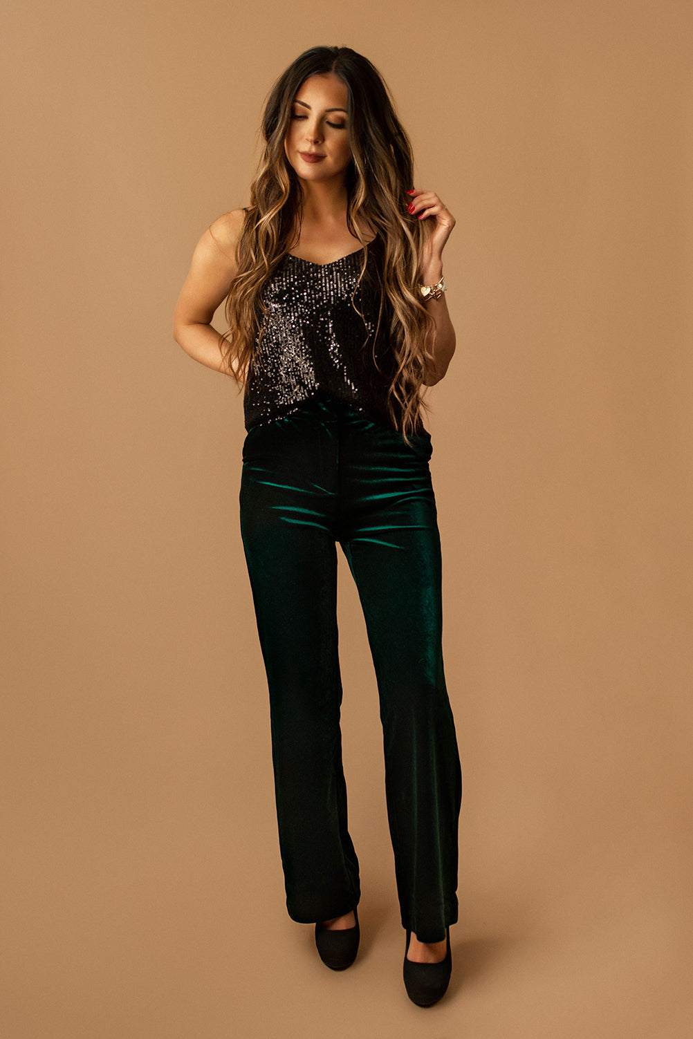 All The Reasons Velvet Pants (Hunter Green) | FINAL SALE