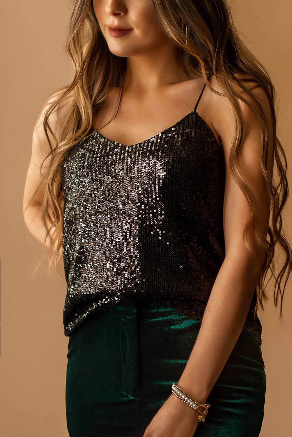 Pick Me Sequin Cami (Black)