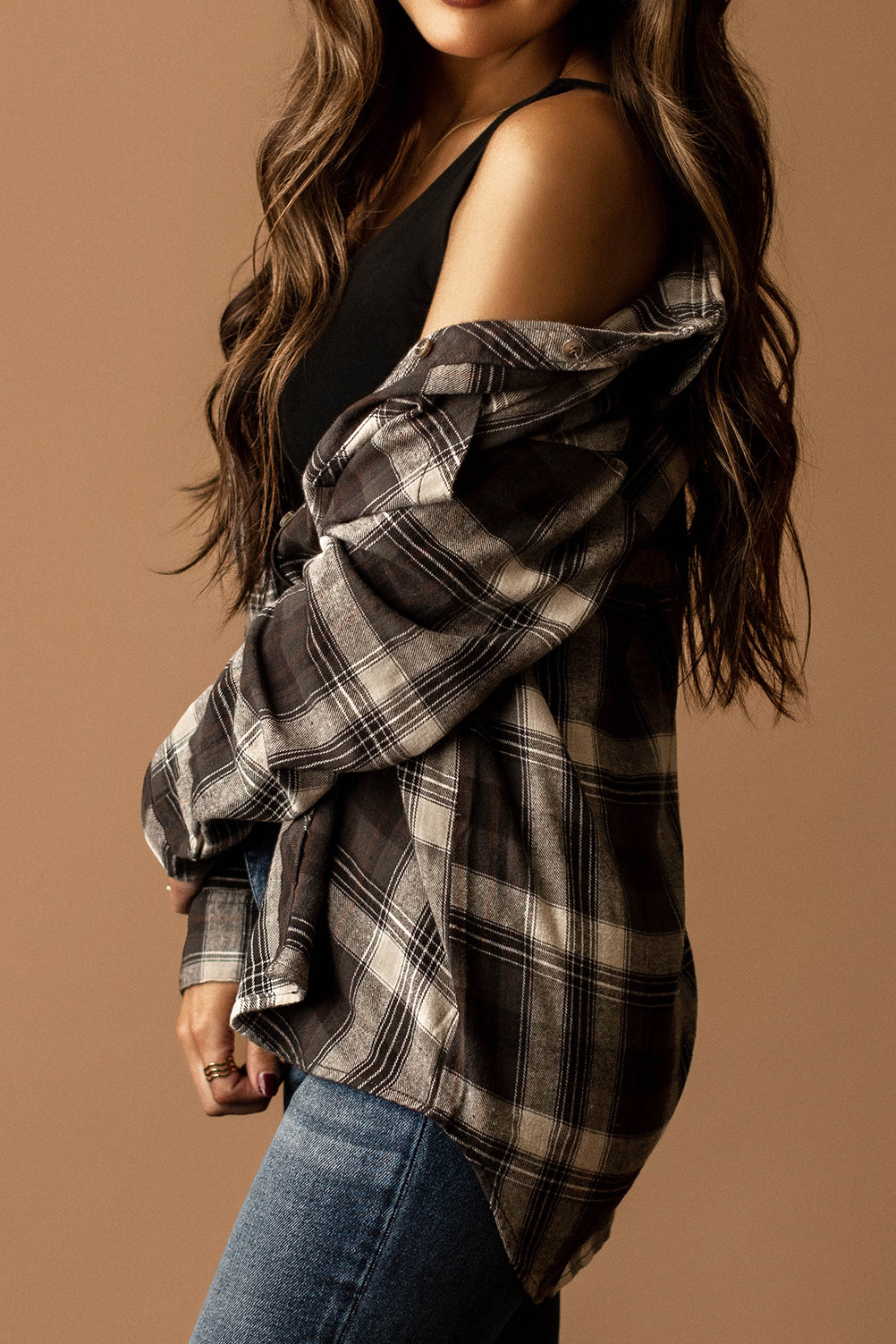Wander With Me Plaid Flannel (Moody Khaki)