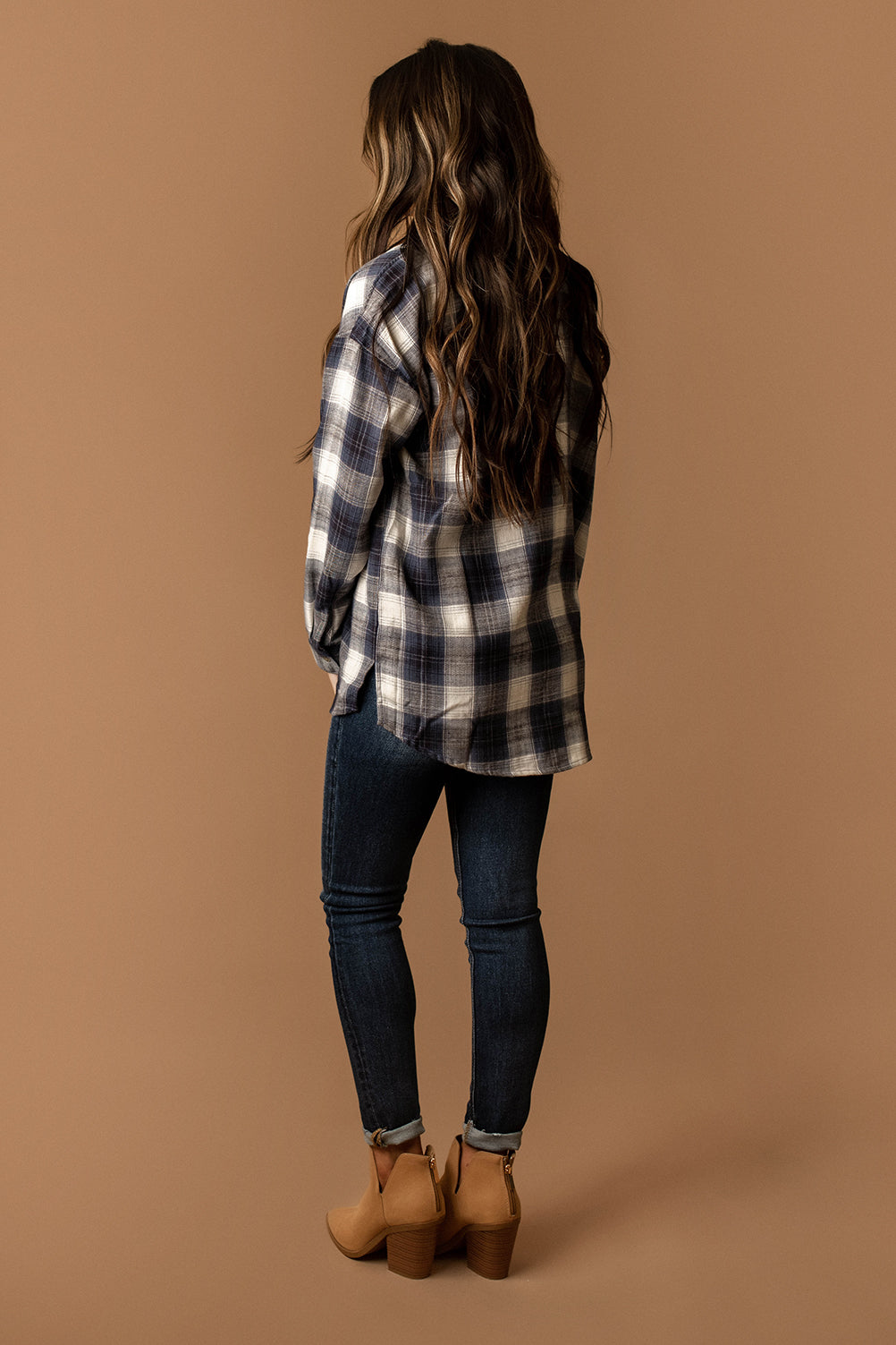 Fall Together Plaid Flannel (Blue / White)